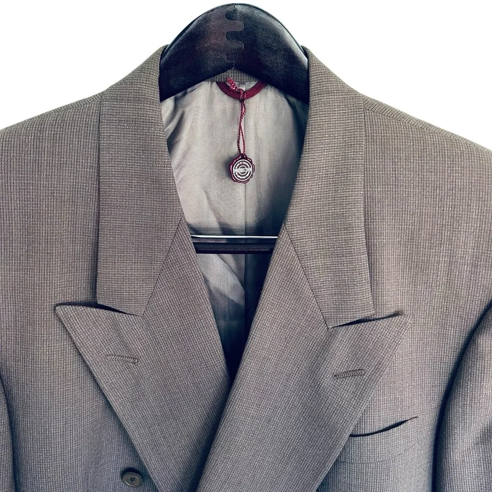 Hart Schaffner Marx Impressions Double Breasted Blazer 41R Brown Vintage NWT